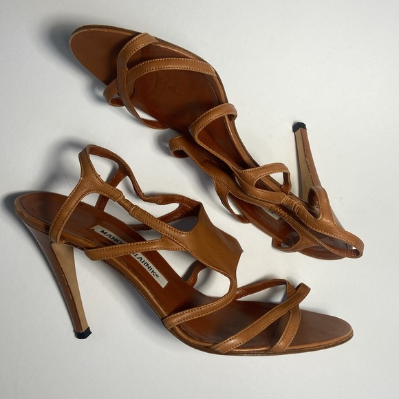 Manolo Blahnik Strappy Leather Sandals size 40 - Picture 4 of 5